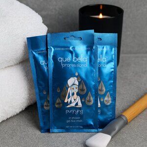 3-pc Que Bella Professional Purifying In-Shower Gel Face Mask  0.5 oz Single Use